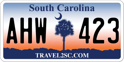 SC license plate AHW423