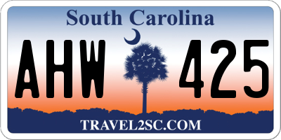 SC license plate AHW425