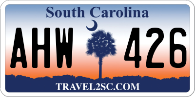 SC license plate AHW426