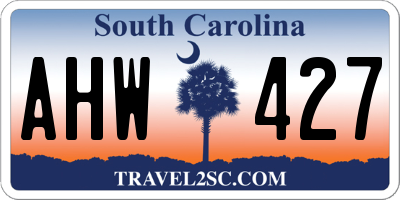 SC license plate AHW427