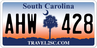 SC license plate AHW428
