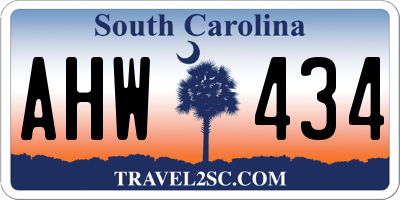 SC license plate AHW434