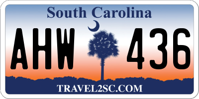 SC license plate AHW436