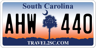 SC license plate AHW440