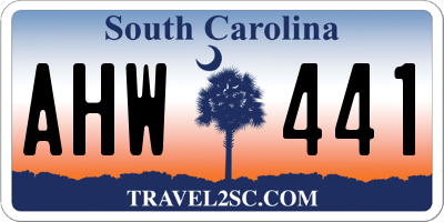 SC license plate AHW441