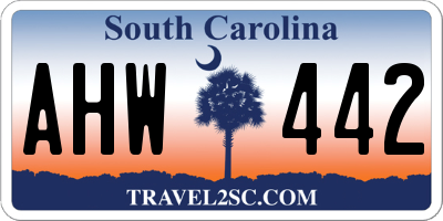 SC license plate AHW442