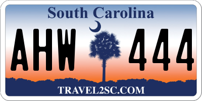SC license plate AHW444