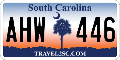 SC license plate AHW446