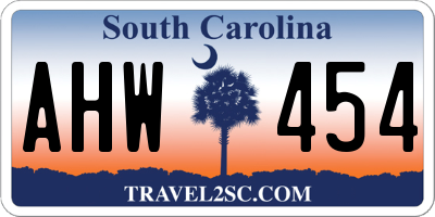 SC license plate AHW454