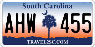 SC license plate AHW455