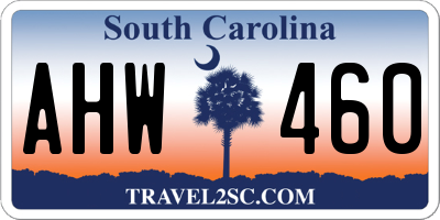 SC license plate AHW460