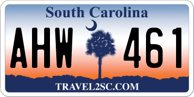 SC license plate AHW461
