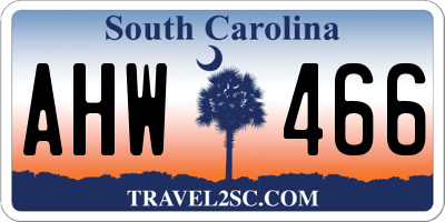 SC license plate AHW466