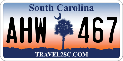 SC license plate AHW467