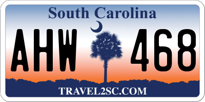 SC license plate AHW468