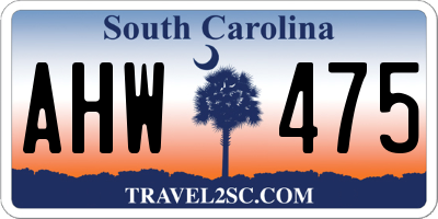 SC license plate AHW475