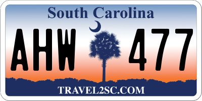 SC license plate AHW477