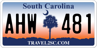 SC license plate AHW481
