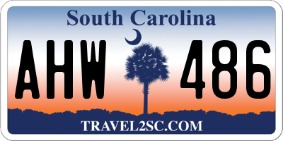 SC license plate AHW486