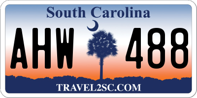 SC license plate AHW488
