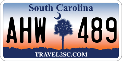 SC license plate AHW489