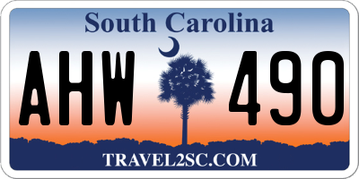 SC license plate AHW490