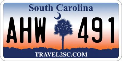 SC license plate AHW491