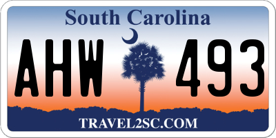 SC license plate AHW493