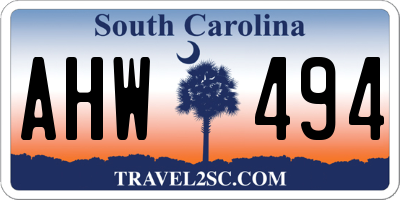 SC license plate AHW494