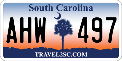 SC license plate AHW497