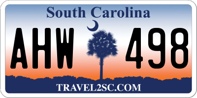SC license plate AHW498