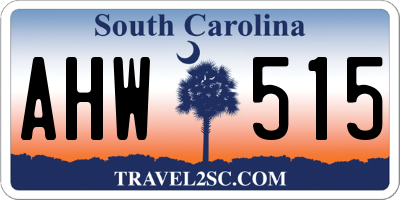 SC license plate AHW515
