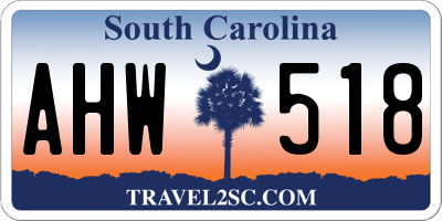 SC license plate AHW518