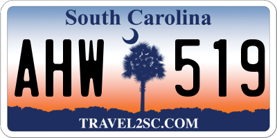 SC license plate AHW519