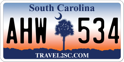 SC license plate AHW534