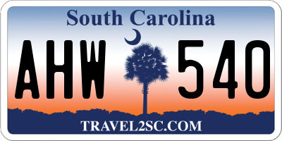 SC license plate AHW540