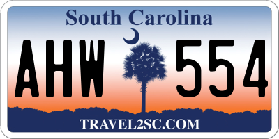 SC license plate AHW554