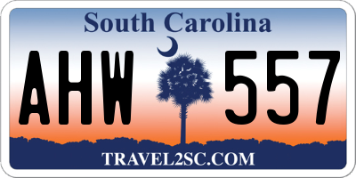 SC license plate AHW557