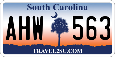 SC license plate AHW563