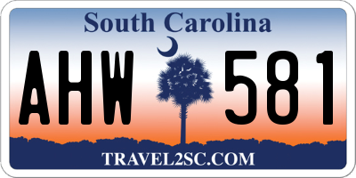 SC license plate AHW581