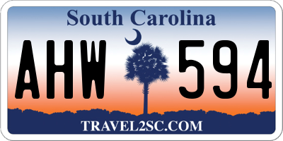 SC license plate AHW594