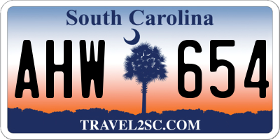 SC license plate AHW654