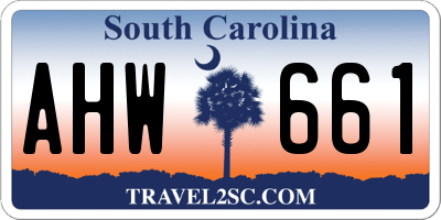 SC license plate AHW661