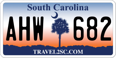 SC license plate AHW682
