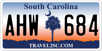 SC license plate AHW684