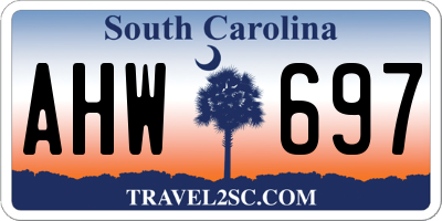 SC license plate AHW697