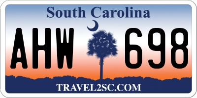 SC license plate AHW698