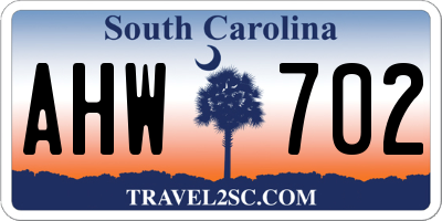 SC license plate AHW702