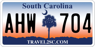 SC license plate AHW704