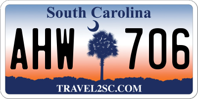 SC license plate AHW706